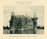 94606 Gezicht op de rechter- en achtergevel van kasteel De Haar te Haarzuilens (gemeente Vleuten) uit het ...